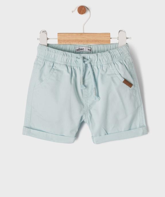 Bermuda en coton avec taille ajustable bébé garçon vue1 - GEMO(BEBE DEBT) - GEMO