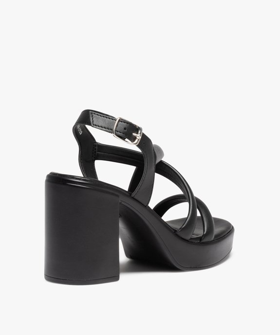 Sandales femme unies à talon carré avec brides tubulaires vue4 - GEMO(URBAIN) - GEMO