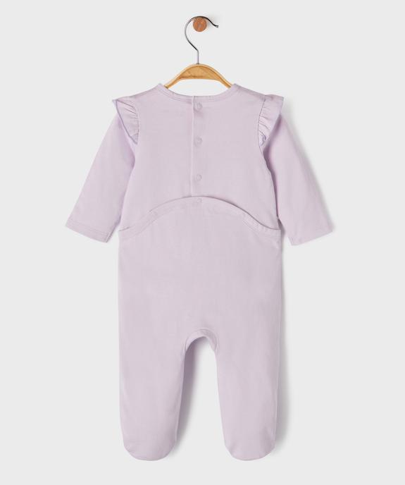 Pyjama en coton avec volants sur les épaules bébé fille vue3 - GEMO 4G BEBE - GEMO