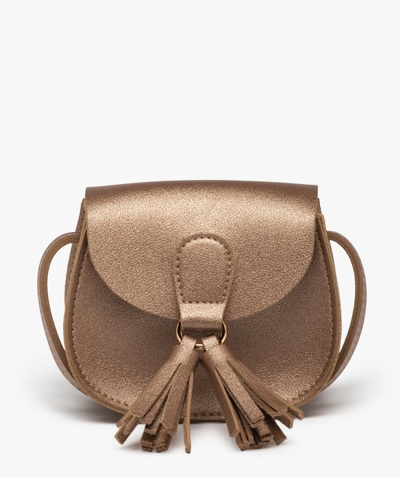 Sac fille brillant à bandoulière et rabat à pompons vue1 - GEMO (ENFANT) - GEMO