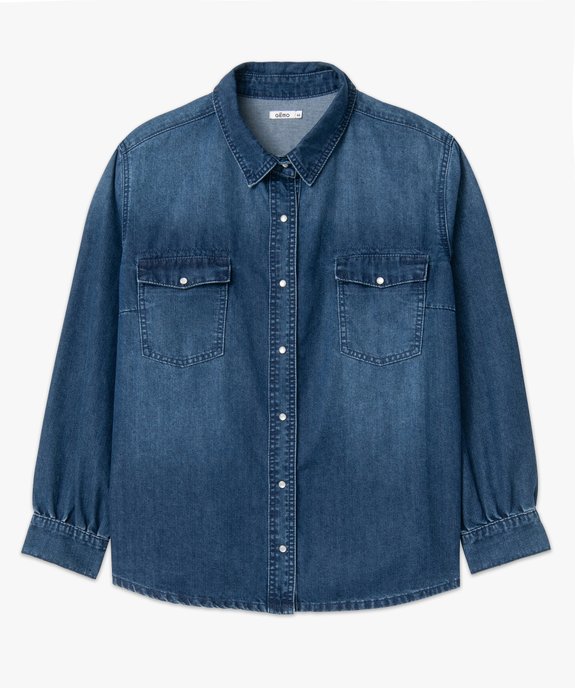 Chemise femme grande taille en denim   vue4 - GEMO (G TAILLE) - GEMO