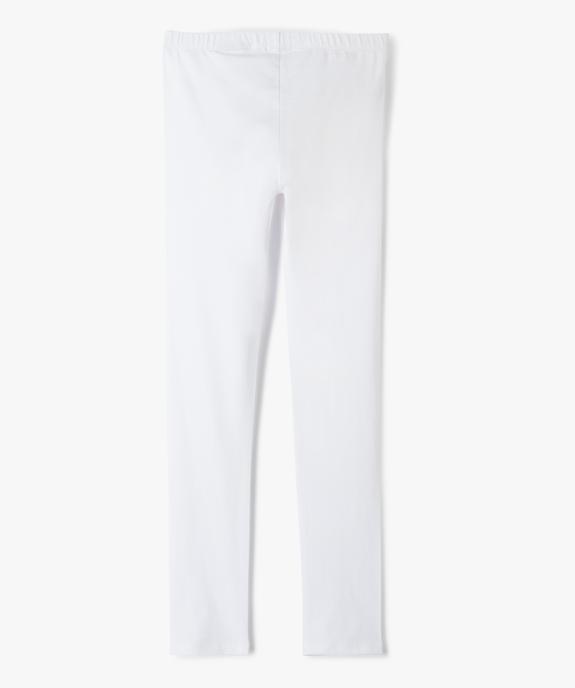 Legging long uni en coton fin fille vue3 - GEMO 4G FILLE - GEMO