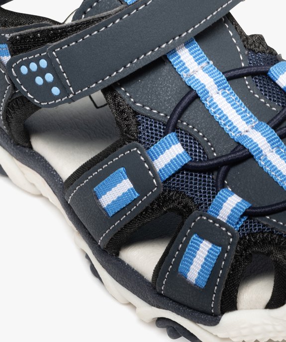 Sandales sport look randonnée à bout fermé et à scratchs garçon vue6 - BUGGY - GEMO
