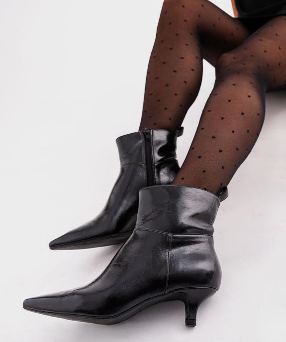 Boots vernis mat à bout pointu et kitten heels femme vue2 - FOLLOW ME - GEMO