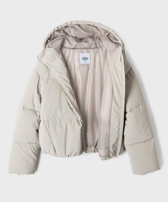 Parka courte à capuche en matière déperlante finition mate fille vue2 - GEMO 4G FILLE - GEMO