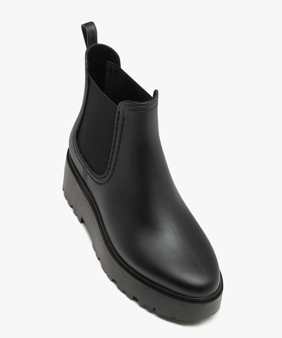 Boots femme unies style Chelsea à semelle plateforme crantée vue5 - GEMO (CASUAL) - GEMO