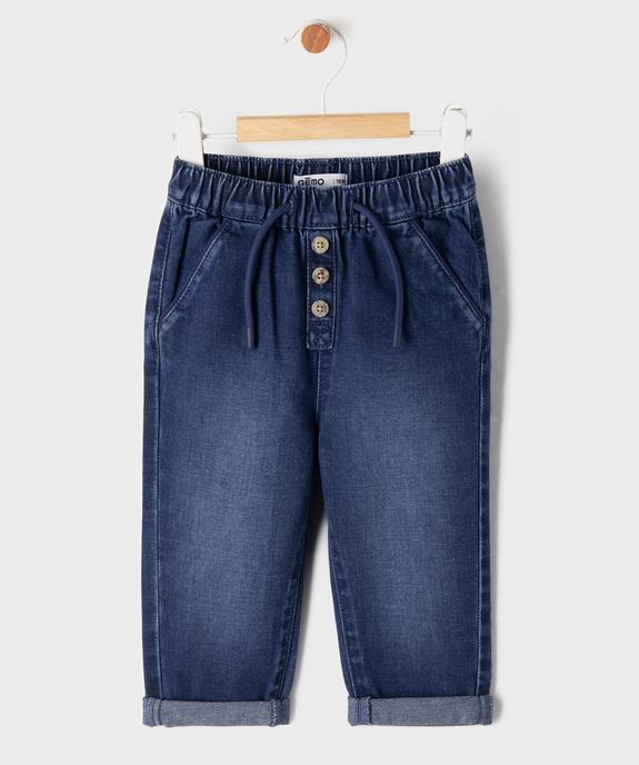 Jean avec taille élastique ajustable bébé garçon vue1 - GEMO(BEBE DEBT) - GEMO