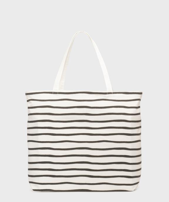 Tote bag à rayures vue1 - GEMO (ACCESS) - GEMO