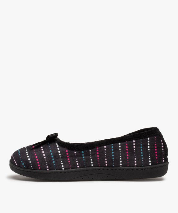 Chaussons femme ballerines en velours à pois - Isotoner vue3 - ISOTONER - GEMO