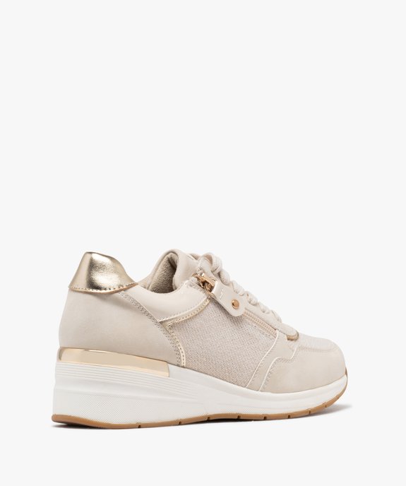 Jogger confort avec semelle compensée et touches pailletées femme vue5 - VALENTINA BALDA - GEMO