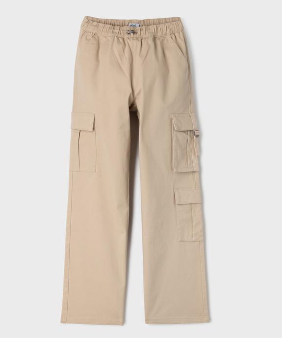Pantalon coupe cargo straight avec taille élastique fille vue1 - GEMO 4G FILLE - GEMO