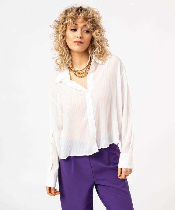 Chemise courte en voile transparent femme vue5 - GEMO(FEMME PAP) - GEMO