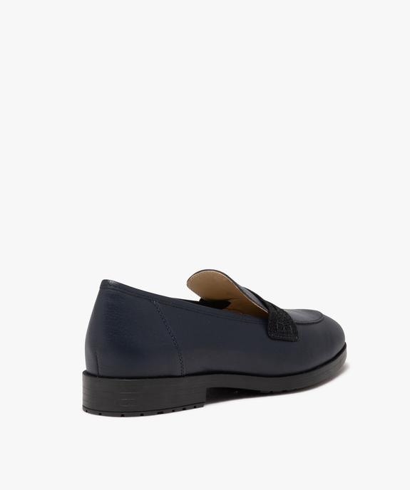 Mocassins femme confort dessus en cuir uni Penny Loafer vue4 - GEMO 4G FEMME - GEMO