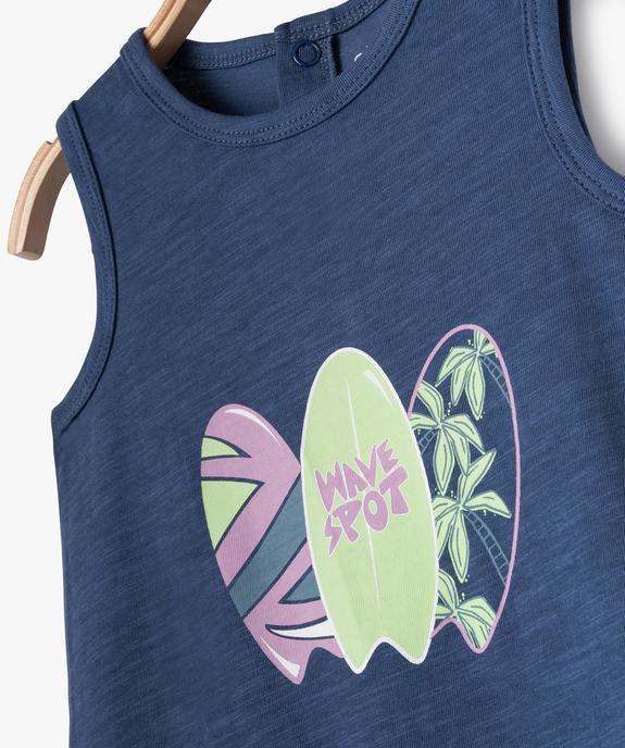 Combishort sans manches en jersey imprimé bébé garçon vue3 - GEMO(BEBE DEBT) - GEMO