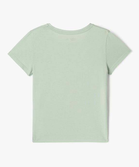 Tee-shirt manches courtes à motif fille vue3 - GEMO 4G FILLE - GEMO