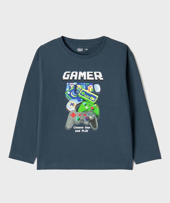 Tee-shirt manches longues avec large motif garçon vue1 - GEMO 4G GARCON - GEMO