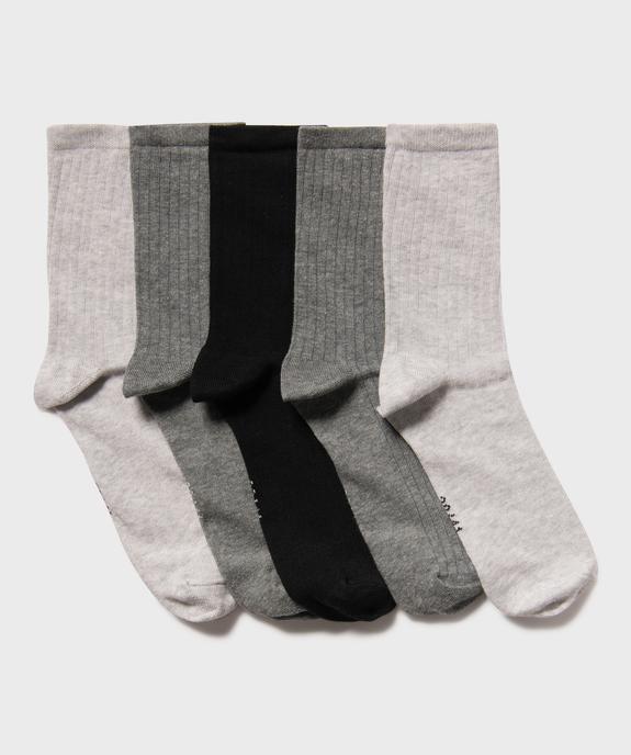 Chaussettes hautes en maille côtelée femme (lot de 5) vue1 - GEMO 4G FEMME - GEMO