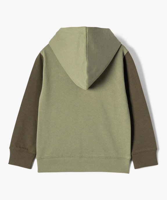 Sweat garçon bicolore à capuche fermeture zippée vue5 - GEMO (ENFANT) - GEMO