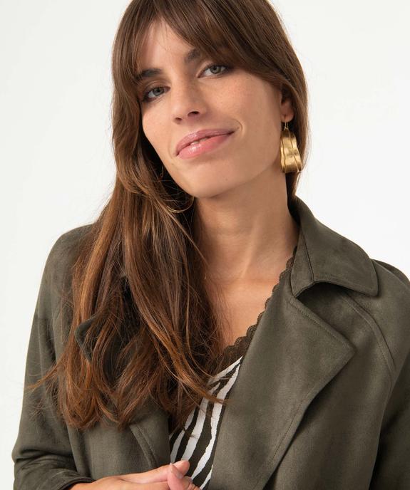 Manteau trench en suédine avec ceinture femme vue2 - GEMO(FEMME PAP) - GEMO