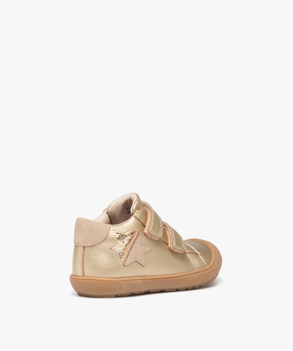 Chaussures premiers pas bébé fille à scratch effet doré avec étoile fantaisie vue4 - GEMO(BEBE DEBT) - GEMO