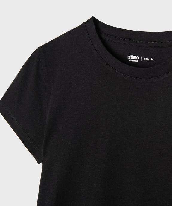 Tee-shirt manches courtes à col rond fille vue2 - GEMO 4G FILLE - GEMO