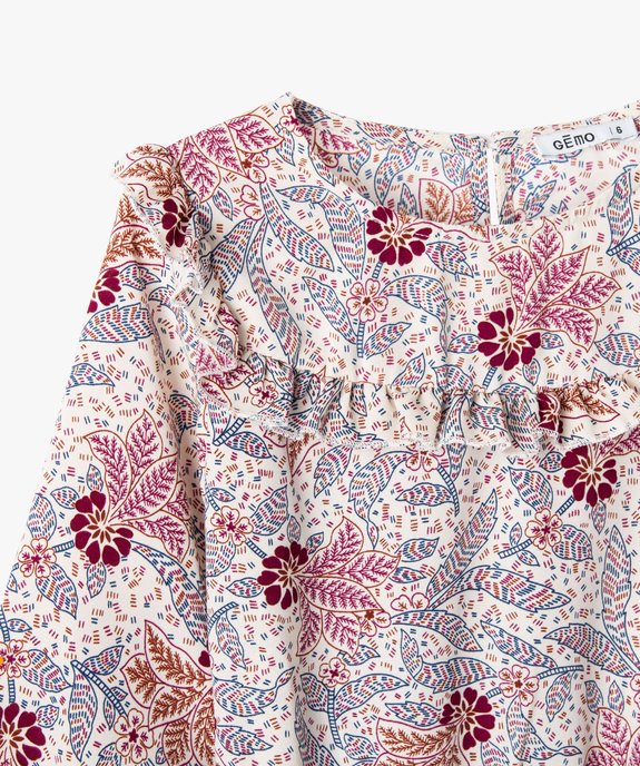 Blouse à manches longues à motifs fleuris fille vue2 - GEMO (ENFANT) - GEMO