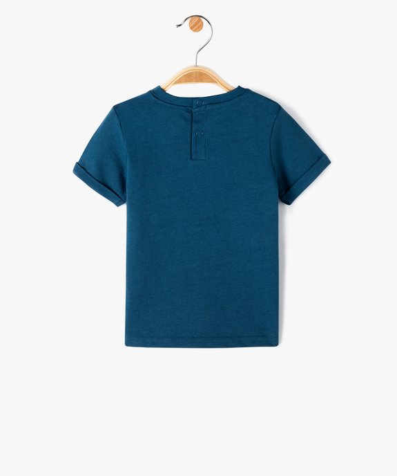 Tee-shirt bébé garçon imprimé avec manches courtes à revers - LuluCastagnette vue3 - LULUCASTAGNETTE - GEMO