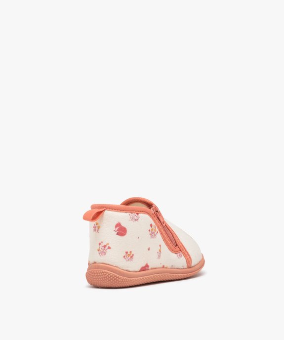 Chaussons bébé fille bottillons à zip imprimés renard vue4 - GEMO 4G BEBE - GEMO