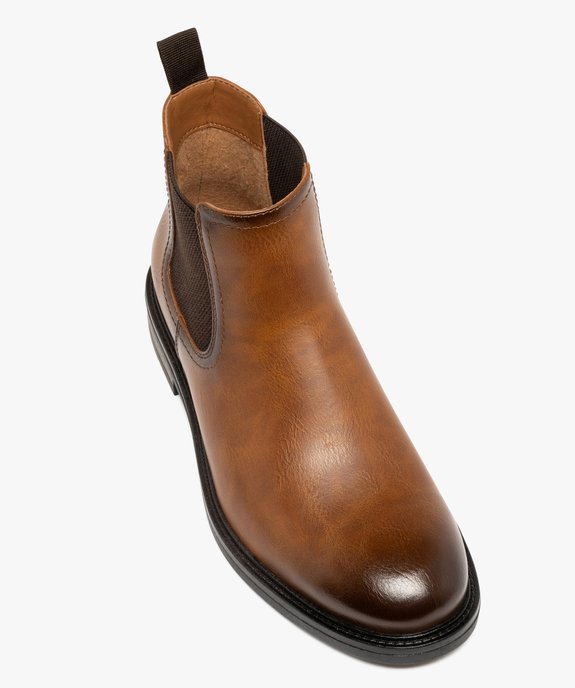 Boots homme style Chelsea effet grainé vue6 - URBAN STEPS - GEMO