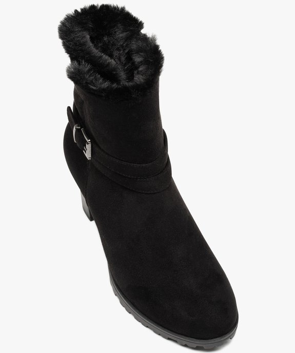 Boots femme à talon dessus suédine et intérieur doux  vue5 - GEMO(URBAIN) - GEMO