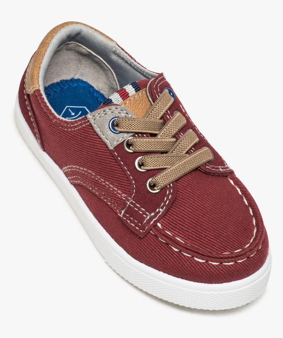 Chaussures bateau garçon en toile et lacets élastiques vue5 - GEMO (ENFANT) - GEMO