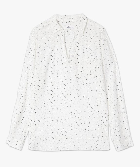 Blouse femme fluide à motifs et col v à boutons vue4 - GEMO(FEMME PAP) - GEMO