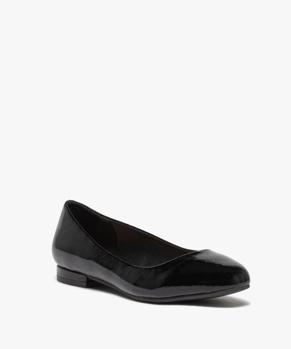 Ballerines femme unies dessus verni à bout rond vue2 - GEMO(URBAIN) - GEMO