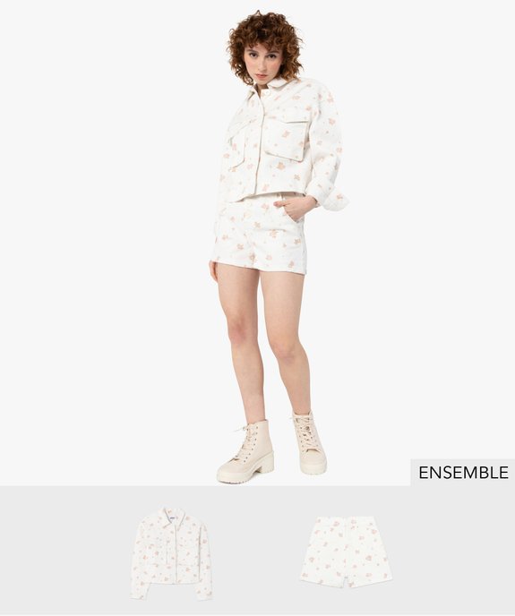 Ensemble denim blanc pour femme - GEMO