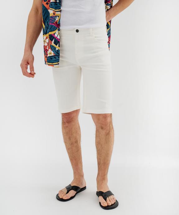 Bermuda staight en coton stretch homme vue1 - GEMO 4G HOMME - GEMO