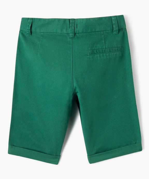 Bermuda coupe chino regular en toile de coton garçon vue3 - GEMO 4G GARCON - GEMO
