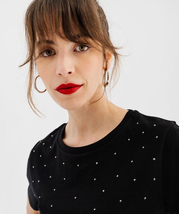Tee-shirt manches courtes avec studs femme vue1 - GEMO(FEMME PAP) - GEMO
