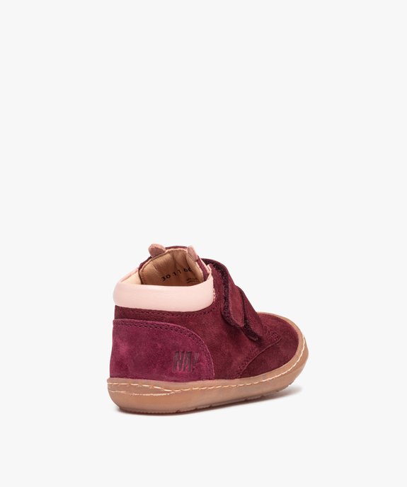 Chaussures premiers pas bébé fille dessus cuir à scratchs – NA!  vue4 - NA! - GEMO