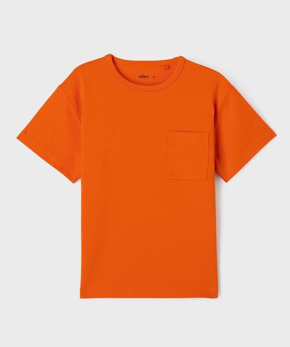 Tee-shirt manches courtes avec poche poitrine garçon vue1 - GEMO (ENFANT) - GEMO