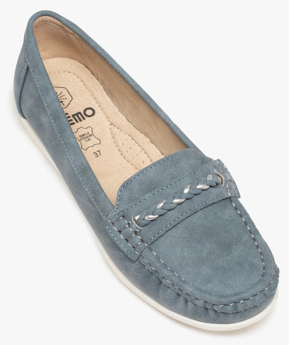 Mocassins femme unis à talon plat dessus souple vue5 - GEMO 4G FEMME - GEMO