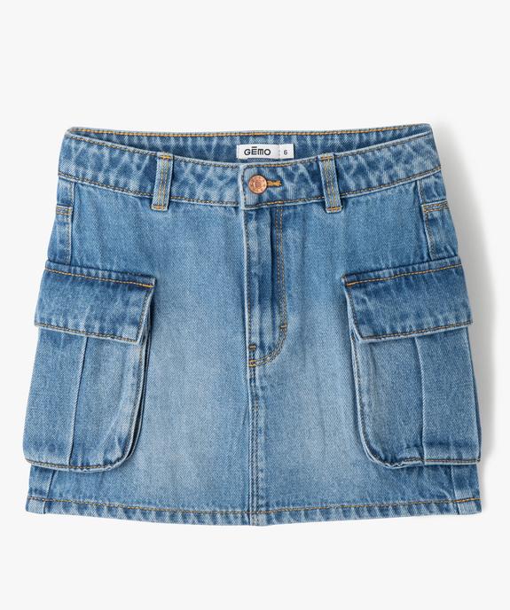 Jupe en jean avec larges poches à rabat fille vue2 - GEMO (ENFANT) - GEMO