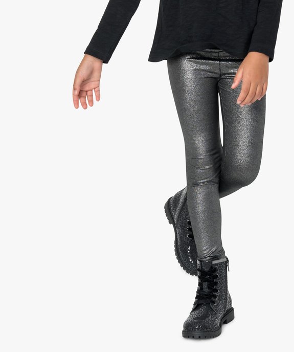 Leggings fille en maille pailletée et taille élastiquée vue1 - GEMO (ENFANT) - GEMO