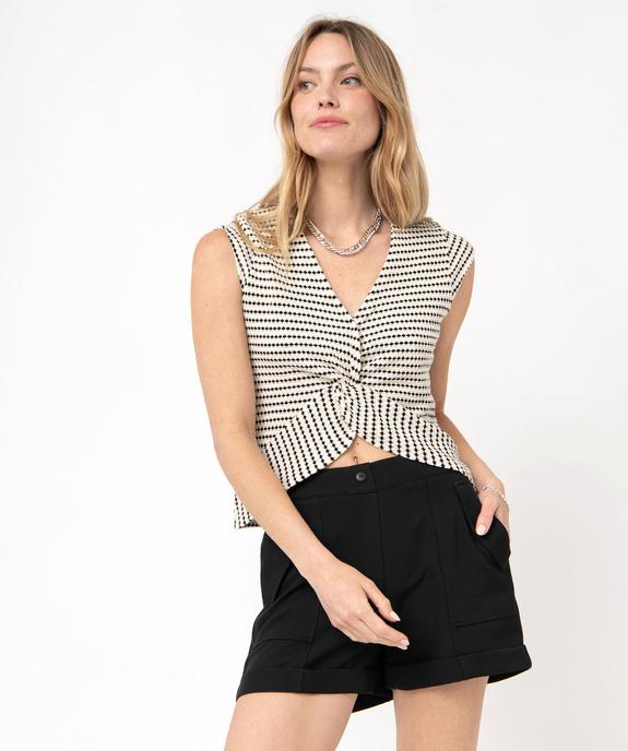 Tee-shirt à manches courtes avec dos fantaisie femme vue1 - GEMO(FEMME PAP) - GEMO