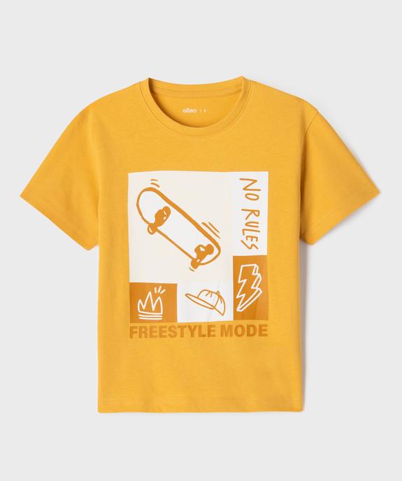 Tee-shirt manches courtes motif streetwear garçon vue1 - GEMO (ENFANT) - GEMO