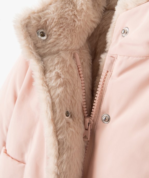 Blouson à capuche doublure fourrure imitation bébé fille vue8 - GEMO 4G BEBE - GEMO
