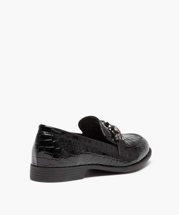 Mocassins femme vernies effet croco avec bride à chaîne  vue5 - FOLLOW ME - GEMO