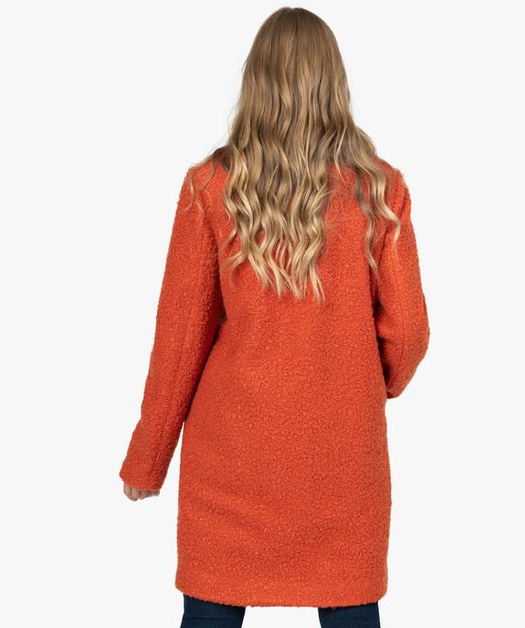 Manteau femme mi-long en maille bouclette vue3 - GEMO(FEMME PAP) - GEMO