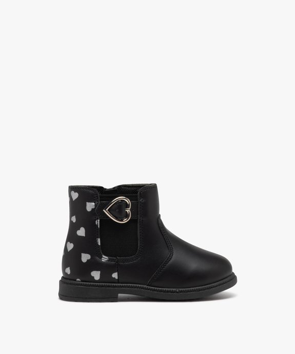 Boots bébé fille unies style Chelsea avec petits coeurs vue1 - PREMIER PRIX BY GEMO - GEMO