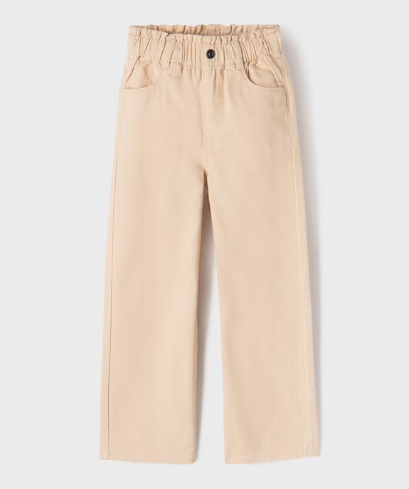 Pantalon straight en toile de coton taille ajustable fille vue3 - GEMO 4G FILLE - GEMO