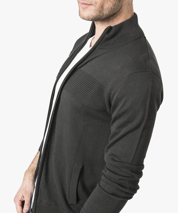 Gilet zippé à col montant vue2 - GEMO (HOMME) - GEMO